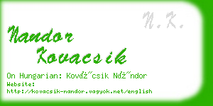 nandor kovacsik business card